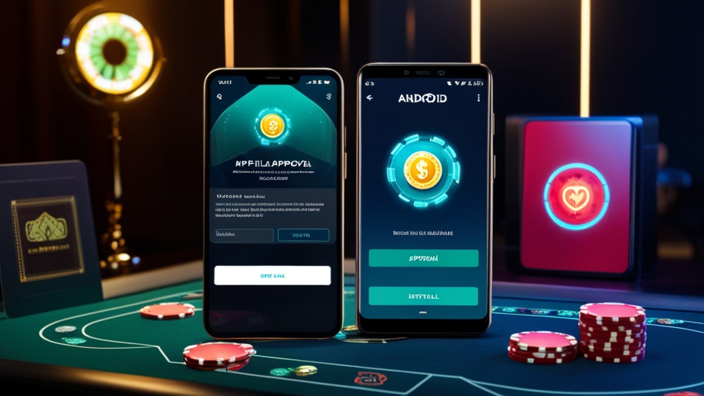 Pantalla de instalación de APK en Android junto a un entorno de casino